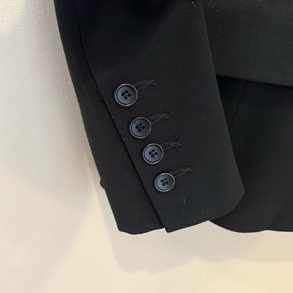 Blazer Size 6 Black Lined Button Closure Pleats Classic Casual Style Pockets - Picture 5 of 14